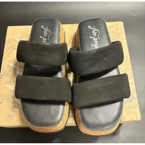 Free People NiB Fairmount Flared Footbed Sandal in Black Size EU/37 US 6.5 $98 - Picture 2 of 6